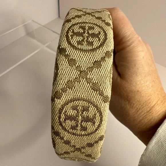 Tory Burch New T Monogram Canvas Headband Hazel - Picture 6 of 11